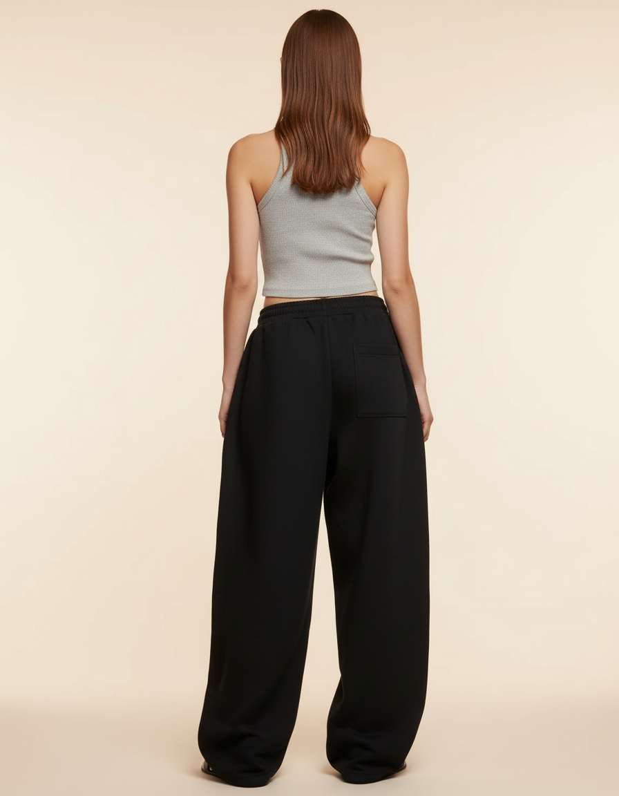 Pantalon Baggy Noir Ample Drapeaux Américains Décontracté - Molleton - vue 2