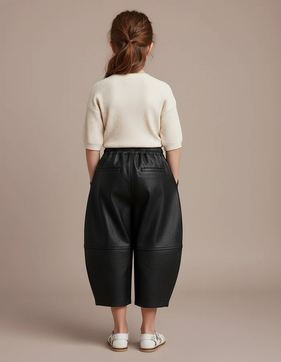 Pantalon Baggy Simili Cuir - Noir - vue 2