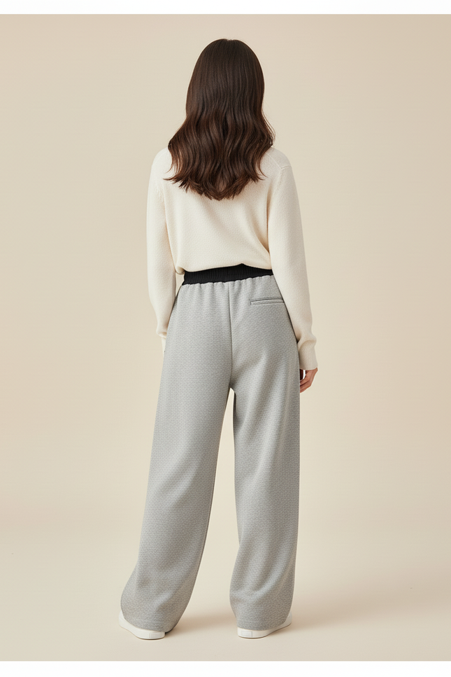 Pantalon Baggy Fille Gris Jogging - Molleton - vue 2