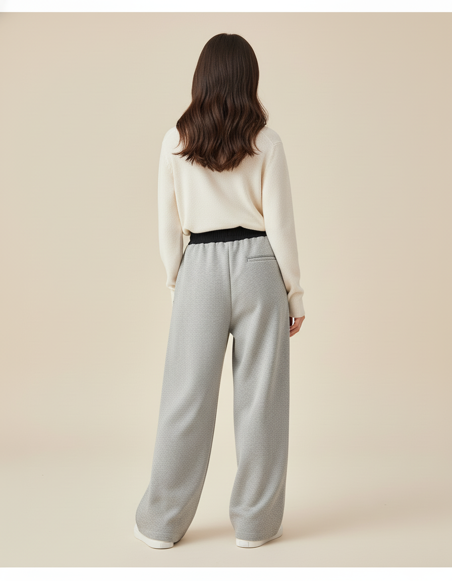 Pantalon Baggy Fille Gris Jogging - Molleton - vue 2