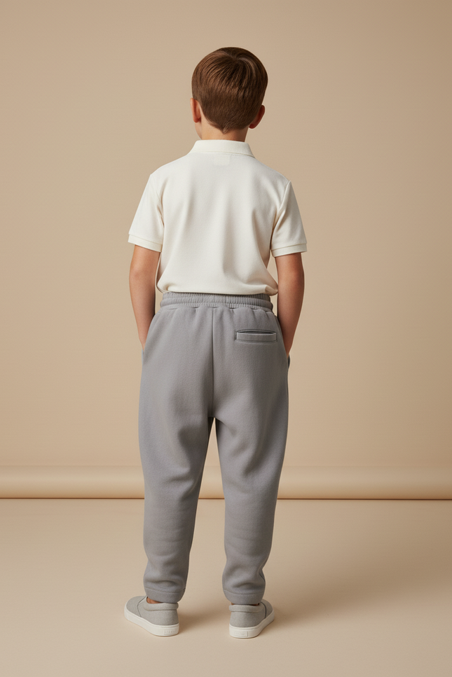 Pantalon Baggy Gris Molleton Brodé Décontracté Garçon - vue 2