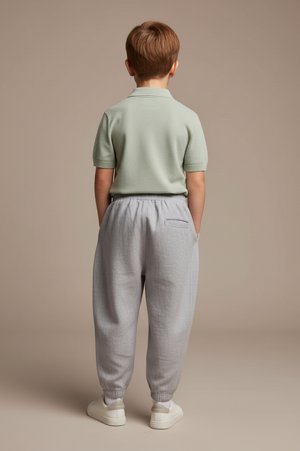 Pantalon Baggy Gris Ample Lin Enfant Décontracté - vue 2