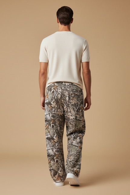 Pantalon Baggy Camouflage Ample Cordon Rayures - Imprimé Molleton - vue 2