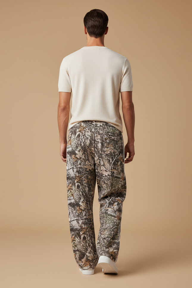 Pantalon Baggy Camouflage Ample Cordon Rayures - Imprimé Molleton - vue 2