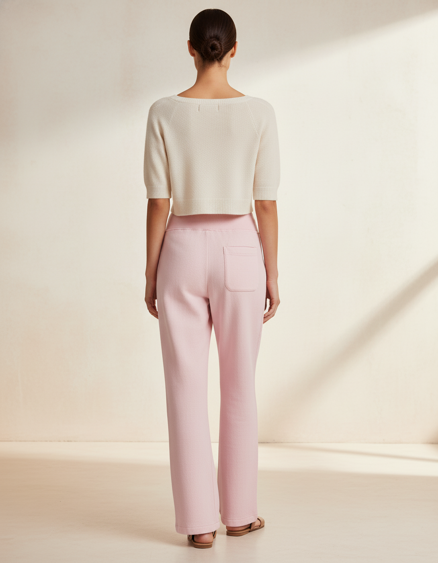 Pantalon Baggy Rose Léopard Ample Cordon Décontracté Femme - Molleton - vue 2