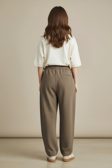 Pantalon Baggy Kaki Ample Cordon Décontracté - Molleton - vue 2