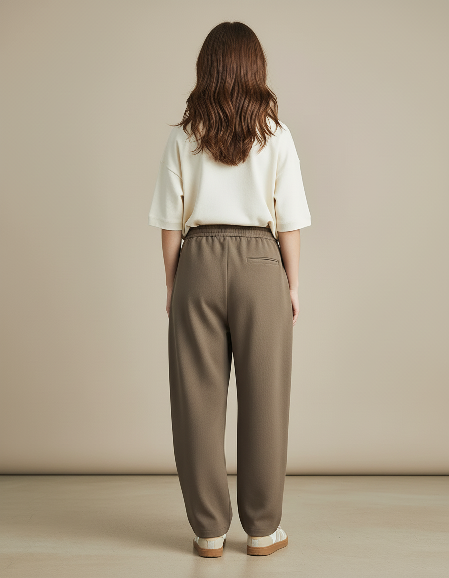 Pantalon Baggy Kaki Ample Cordon Décontracté - Molleton - vue 2