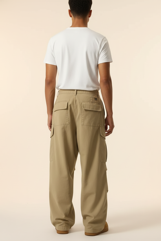 Pantalon A Pince Baggy - Kaki Toile - vue 2