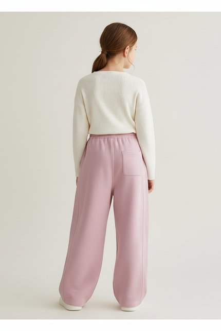 Pantalon Baggy Rose Ample Décontracté Molletonné Enfant - vue 2
