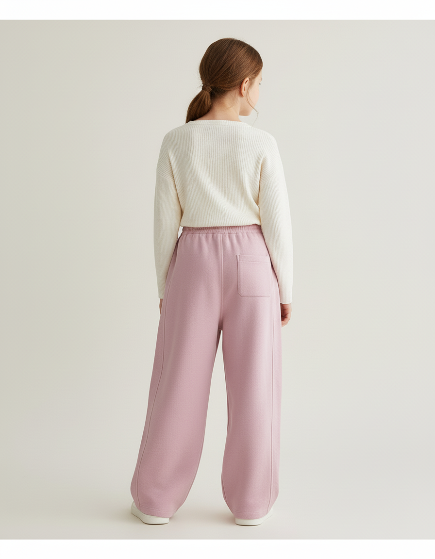 Pantalon Baggy Rose Ample Décontracté Molletonné Enfant - vue 2
