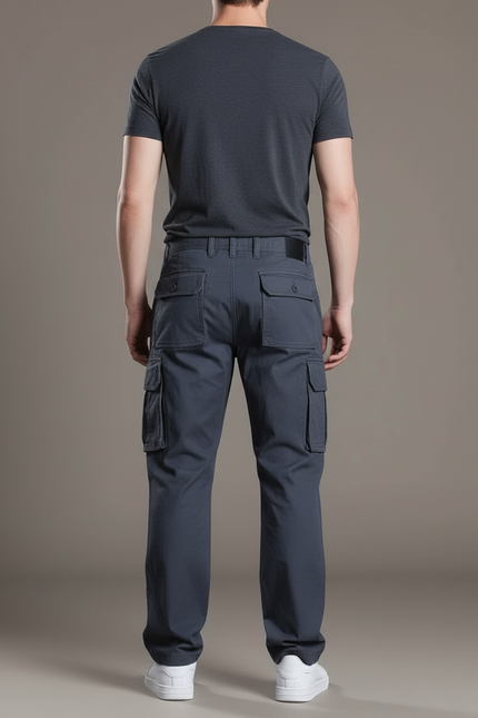 Pantalon Baggy Gris Foncé Coton Cargo Ample Homme - vue 2