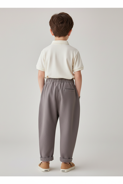 Pantalon Baggy Gris Élastique Ample Décontracté Enfant - Molleton - vue 2