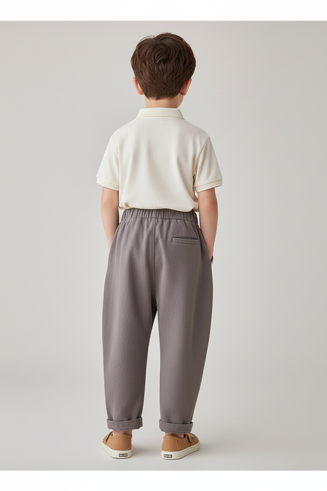 Pantalon Baggy Gris Élastique Ample Décontracté Enfant - Molleton - vue 2