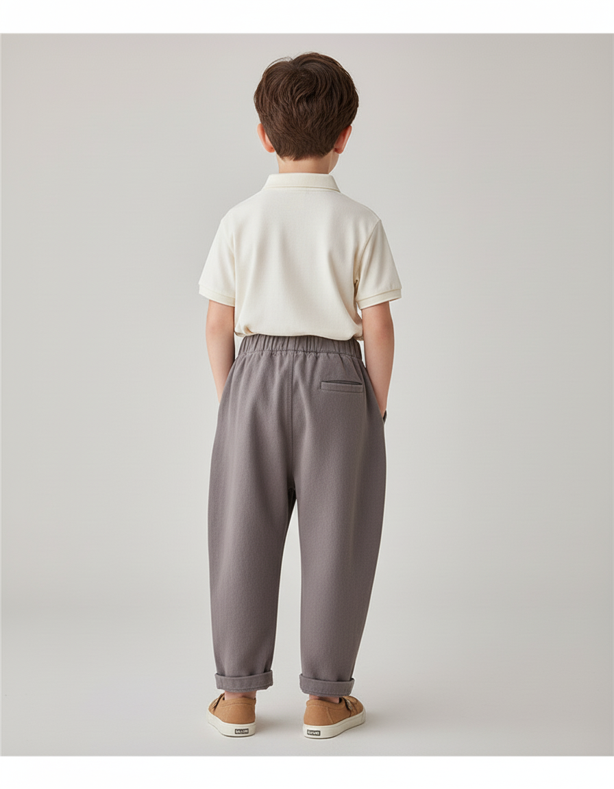 Pantalon Baggy Gris Élastique Ample Décontracté Enfant - Molleton - vue 2