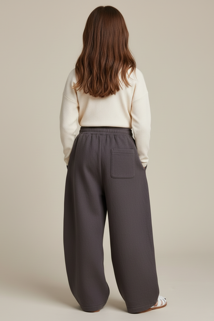 Pantalon Baggy Gris Ample Molleton Enfant Hiver - vue 2