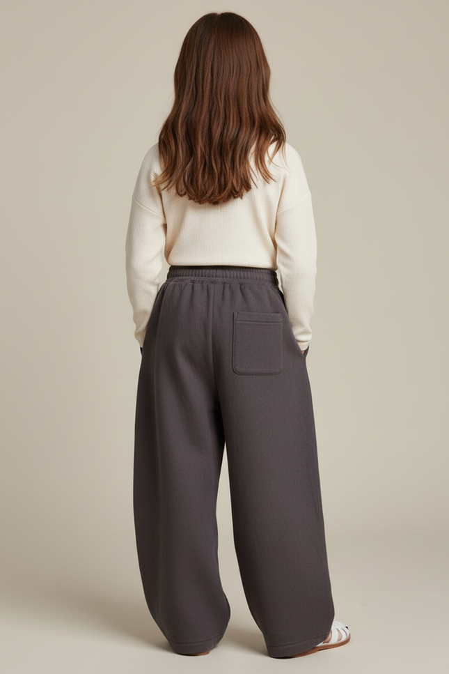 Pantalon Baggy Gris Ample Molleton Enfant Hiver - vue 2