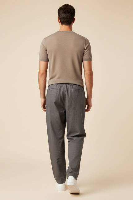 Pantalon Gris Baggy - Toile - vue 2