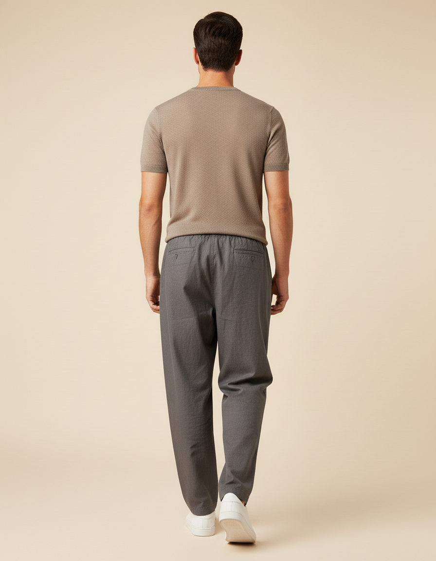 Pantalon Gris Baggy - Toile - vue 2