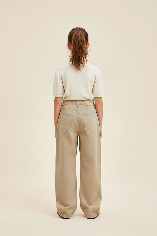 Pantalon Baggy Kaki Cargo Ample Denim Fille - Jean - vue 2