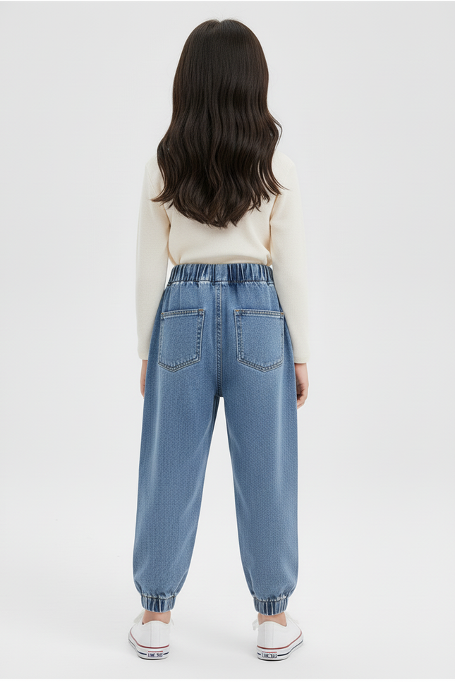 Pantalon Baggy Denim Bleu Ample Décontracté Fille - Jean - vue 2