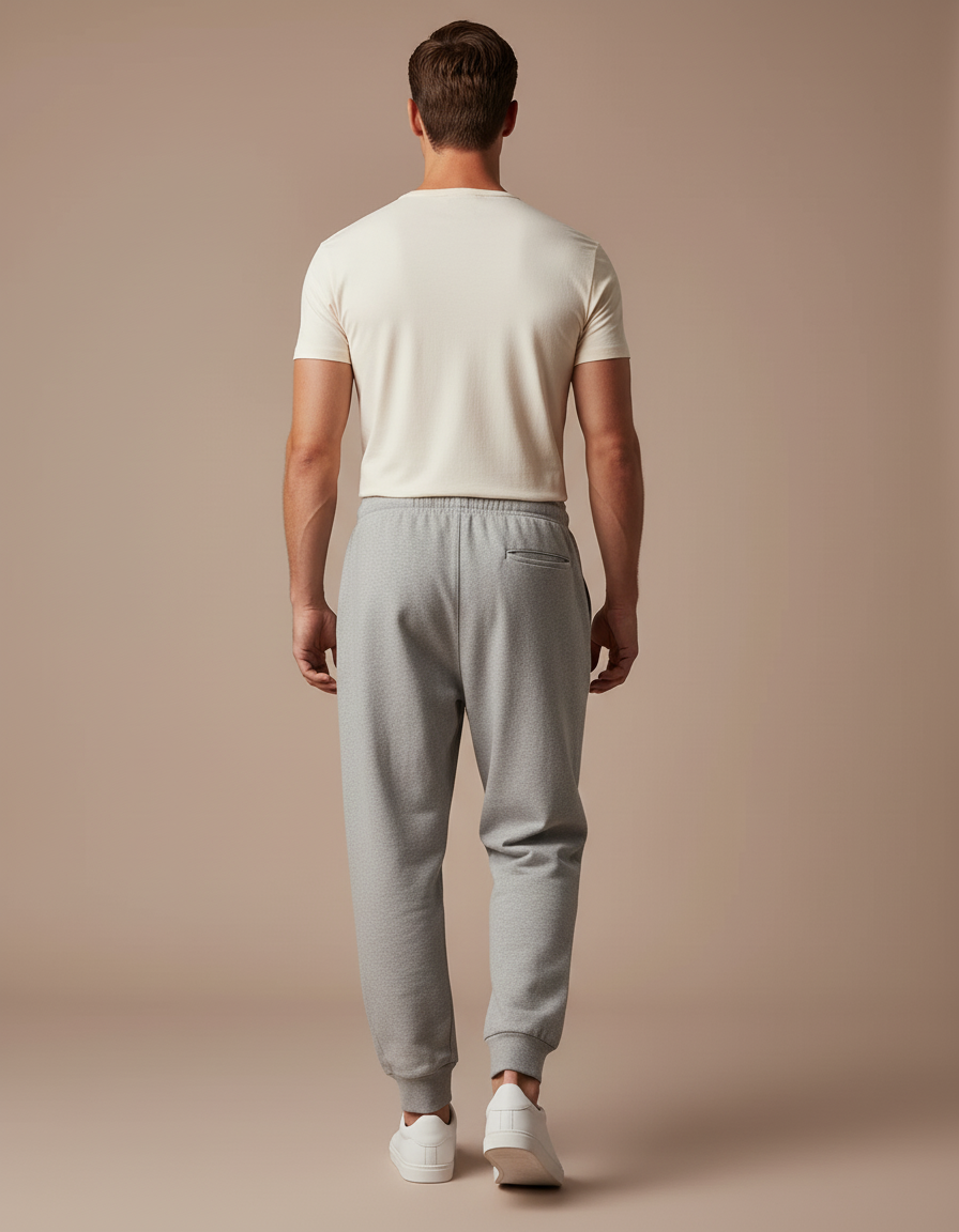 Pantalon Baggy Gris Molletonné Confortable Sport Homme - vue 2