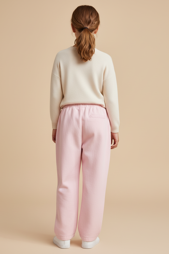 Pantalon Baggy Rose Pâle Ample Décontracté Enfant - Molleton - vue 2