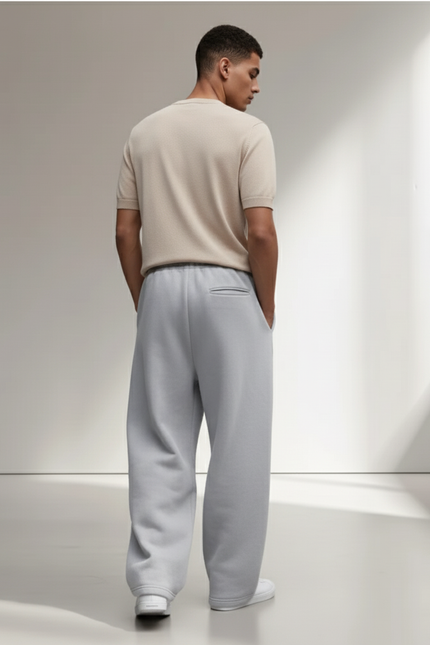 Pantalon Baggy Gris Ample Molleton Décontracté Homme - vue 2