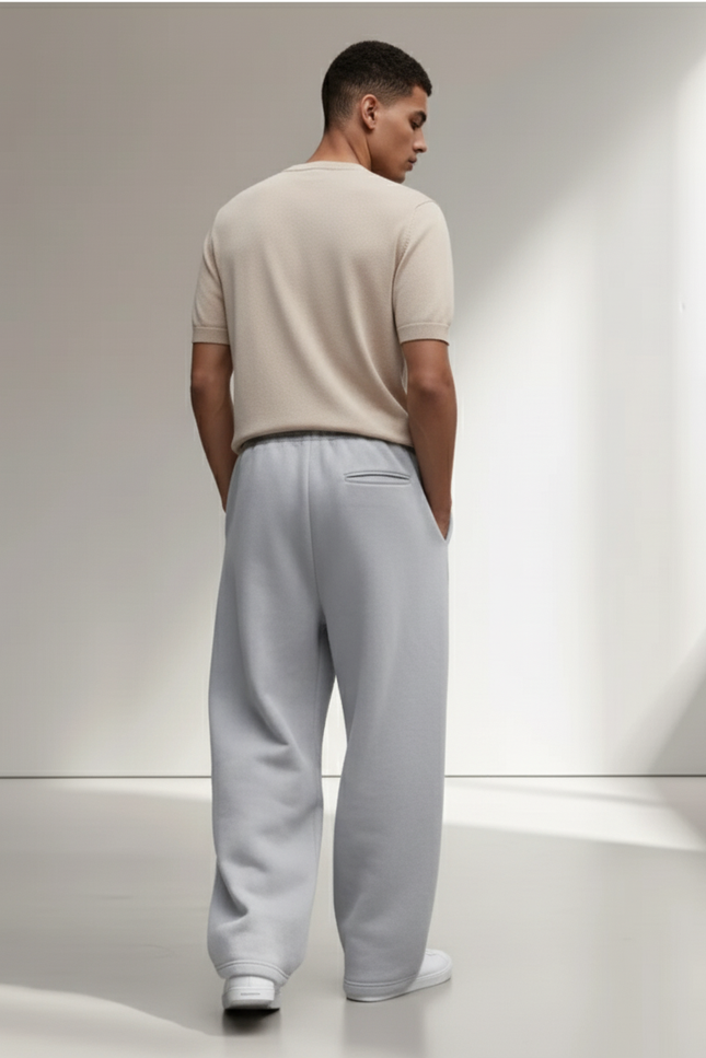 Pantalon Baggy Gris Ample Molleton Décontracté Homme - vue 2