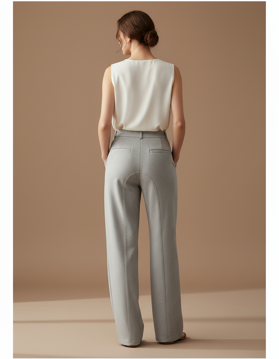 Pantalon Baggy Gris Ample Confortable Molletonné - vue 2