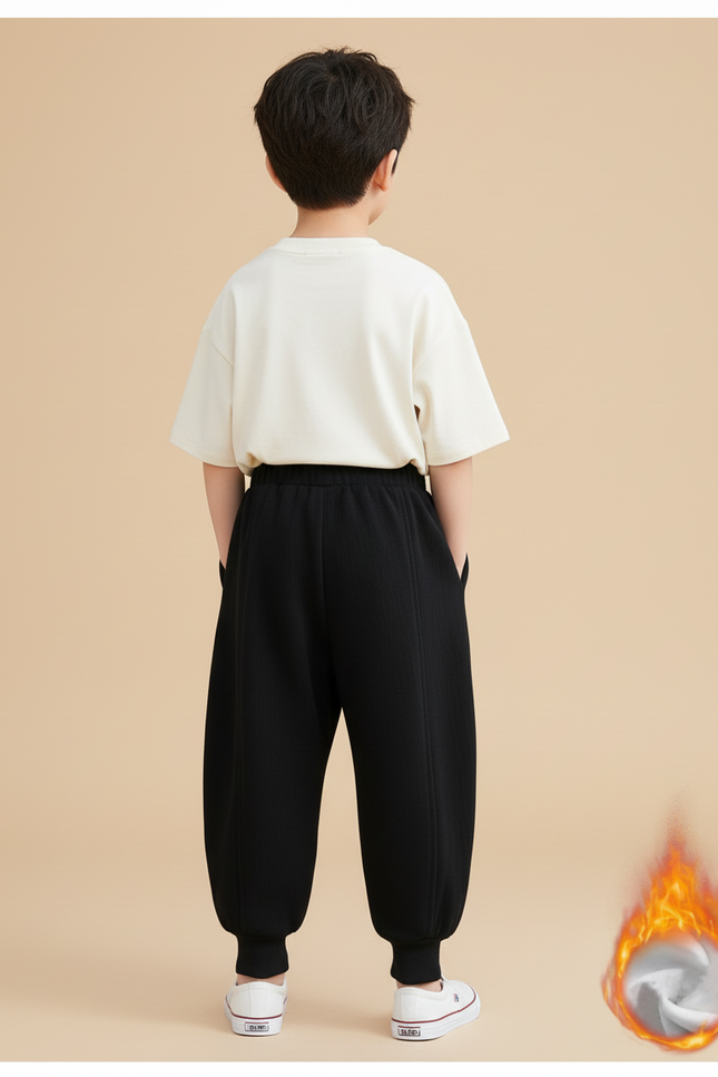 Pantalon Baggy Noir Ample Molletonné Doublé Hiver - vue 2