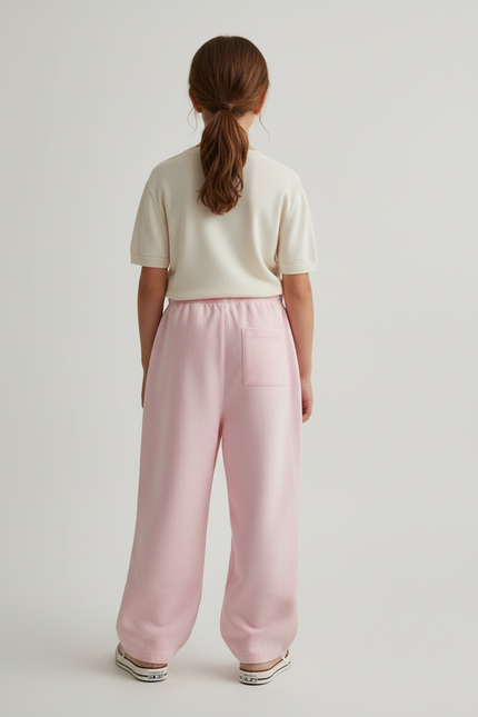 Pantalon Baggy Rose Ample Molleton Cordon Enfant - vue 2