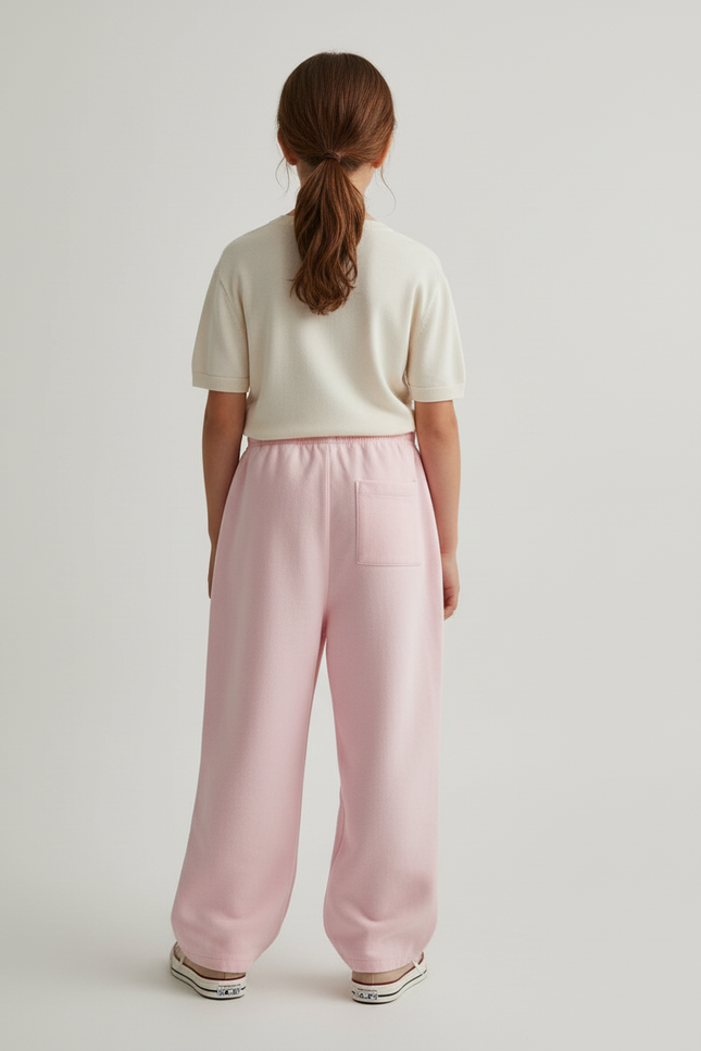 Pantalon Baggy Rose Ample Molleton Cordon Enfant - vue 2