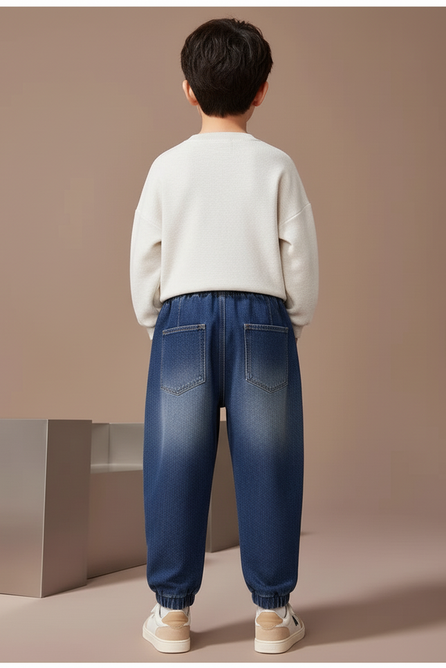 Pantalon Baggy Jean Denim Bleu Ample Enfant - vue 2