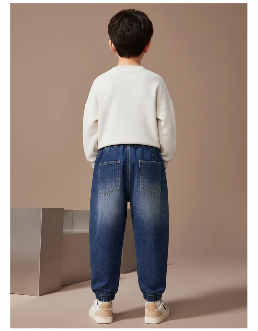 Pantalon Baggy Jean Denim Bleu Ample Enfant - vue 2