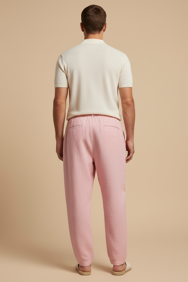 Pantalon Baggy Rose Lin Cordon Décontracté Homme - vue 2
