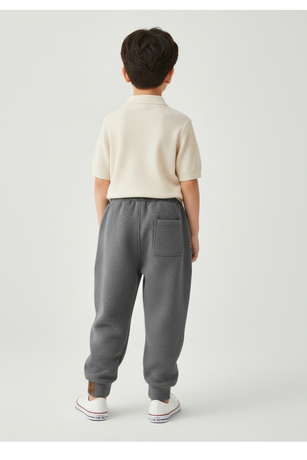 Pantalon Baggy Gris Épais Molletonné Enfant Sport - vue 2