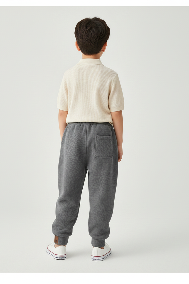 Pantalon Baggy Gris Épais Molletonné Enfant Sport - vue 2