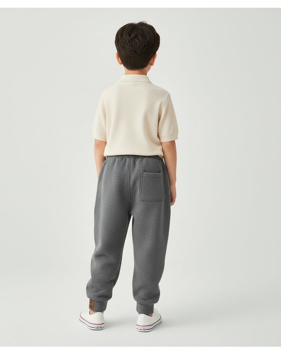 Pantalon Baggy Gris Épais Molletonné Enfant Sport - vue 2