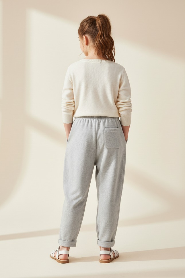 Pantalon Baggy Gris Élastique Droit Enfant - Molleton - vue 2