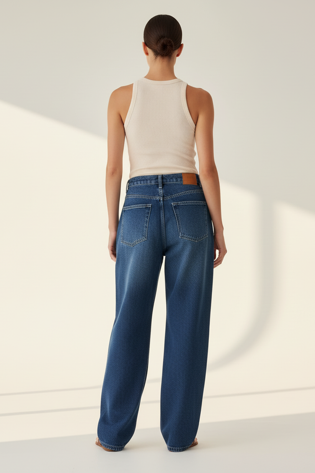 Pantalon Baggy Denim Bleu Ample Imprimé Manga Anime - Jean - vue 2