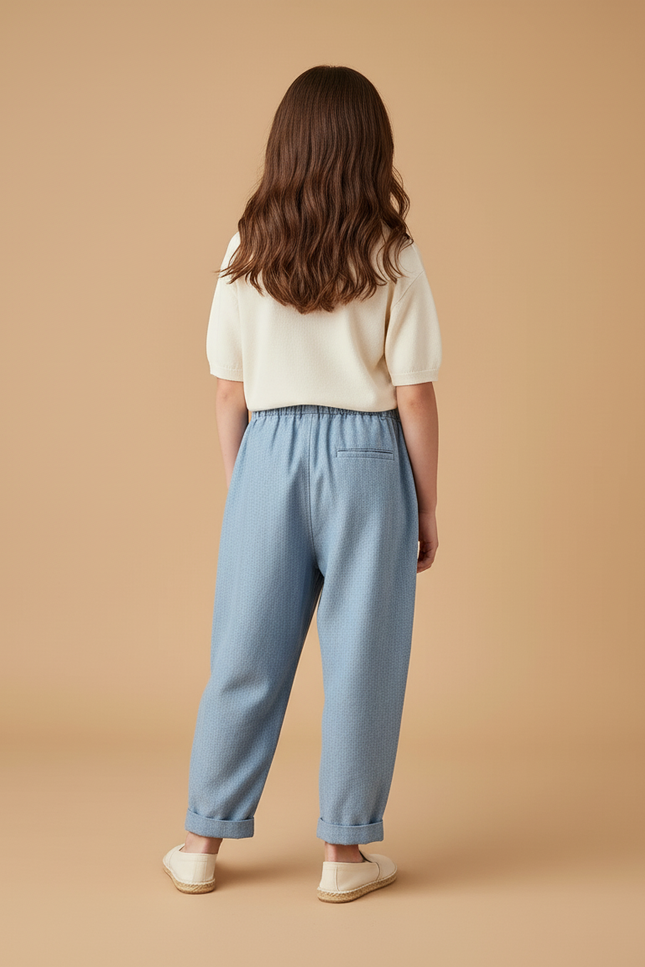 Pantalon Baggy Jean Bleu Clair Ample Confortable Enfant - vue 2