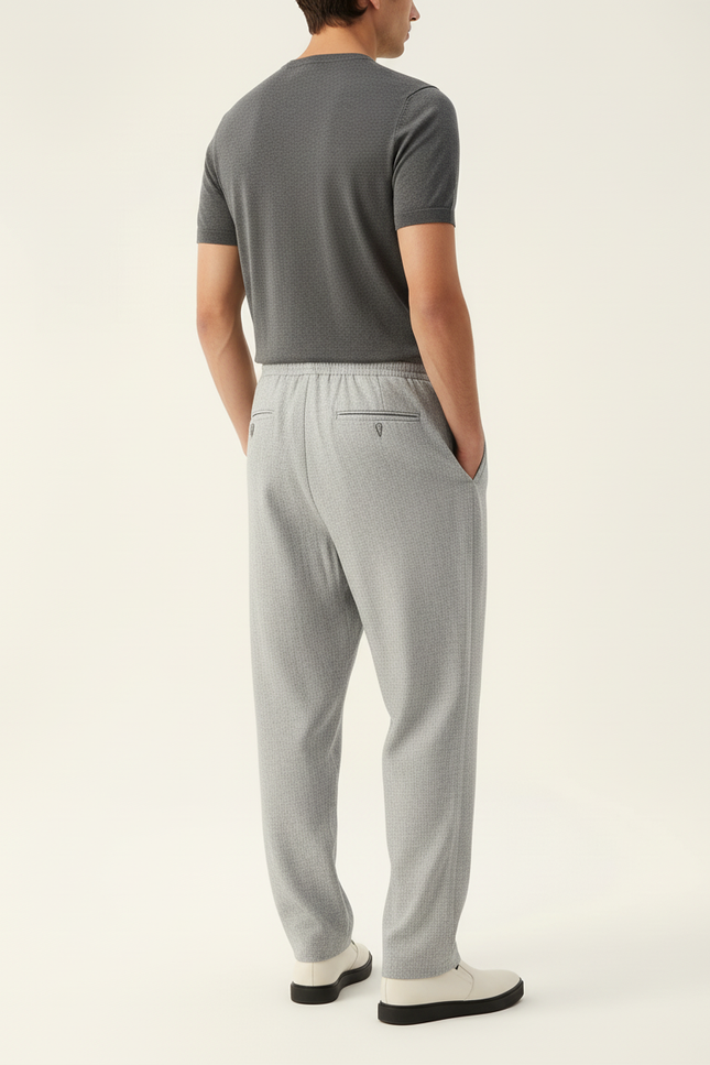 Pantalon Baggy Gris Clair Ample Décontracté Cordon Homme - Molleton - vue 2