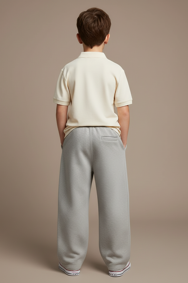 Pantalon Baggy Gris Ample Molletonné Garçon Décontracté - vue 2