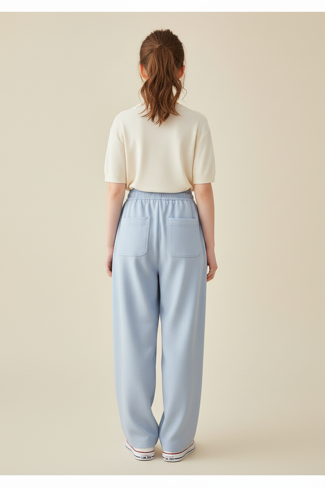 Pantalon Baggy Bleu Clair Ample Décontracté Enfant - Molleton - vue 2