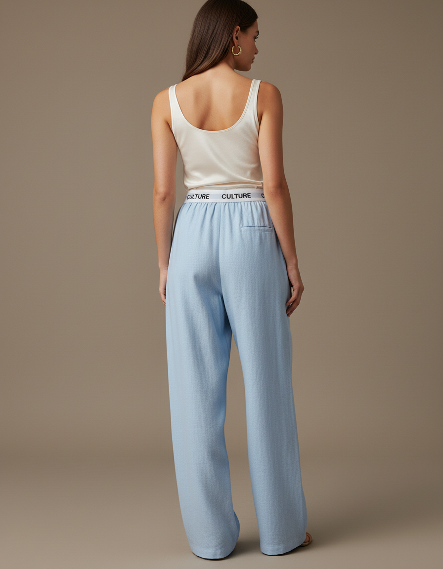 Pantalon Baggy Bleu Clair Ample Confortable CULTURE Femme - Coton - vue 2