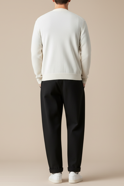 Pantalon Baggy Noir Ample Coton Homme Décontracté - vue 2