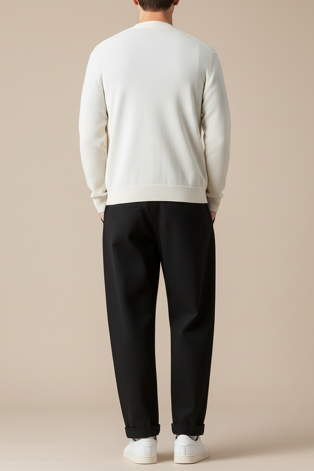 Pantalon Baggy Noir Ample Coton Homme Décontracté - vue 2