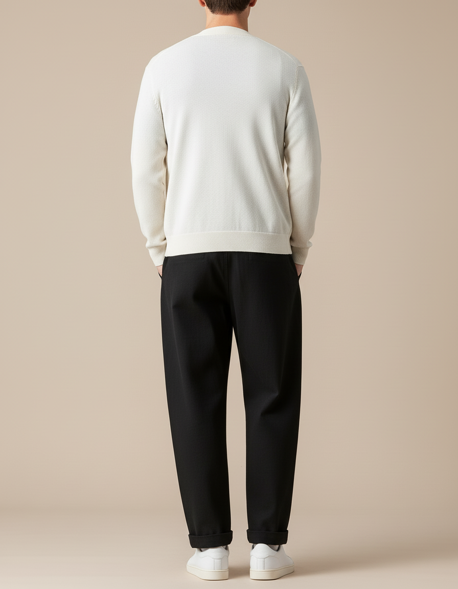Pantalon Baggy Noir Ample Coton Homme Décontracté - vue 2