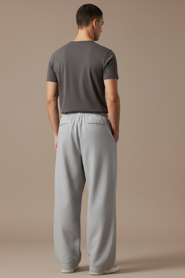 Pantalon Baggy Fluide - Gris Lin - vue 2