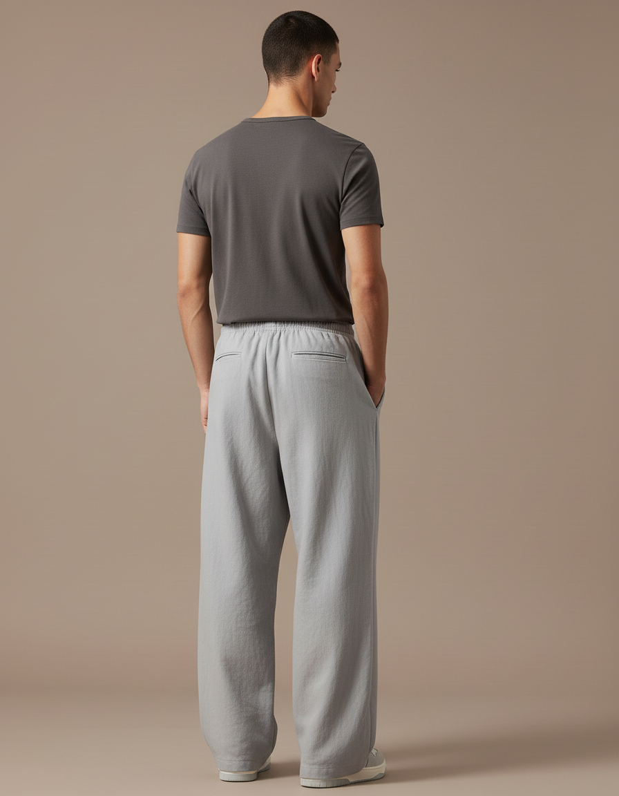 Pantalon Baggy Fluide - Gris Lin - vue 2
